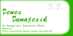denes dunajcsik business card