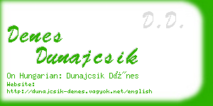 denes dunajcsik business card